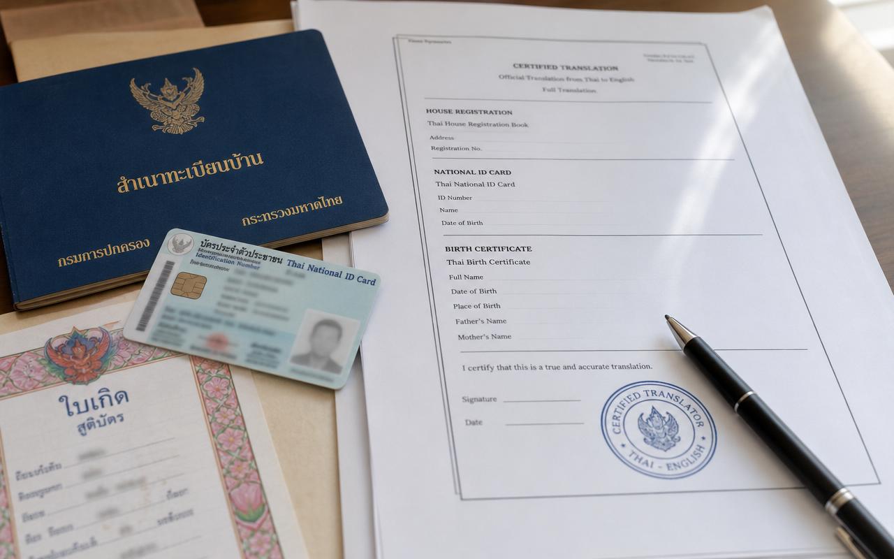 บริการแปลเอกสารราชการ แปลเอกสารราชการไทย สูติบัตร ทะเบียนบ้าน ทะเบียนสมรส พร้อมรับรอง